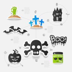 Halloween flat infographic N103