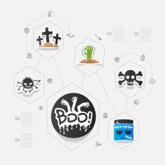 Halloween flat infographic N104