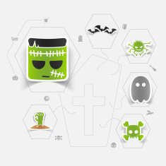 Halloween flat infographic N107