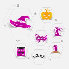 Halloween flat infographic N118