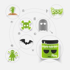 Halloween flat infographic N119