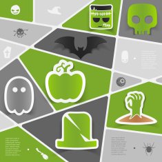 Halloween flat infographic N123