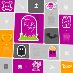 Halloween flat infographic N128