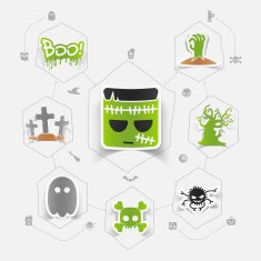 Halloween flat infographic N137