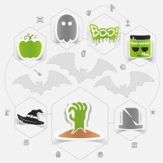 Halloween flat infographic N140