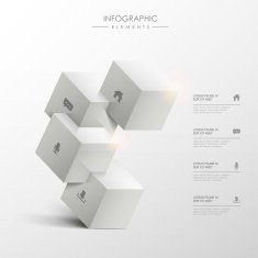abstract 3d cube infographics N4