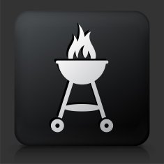 Black Square Button with Grill Icon N4