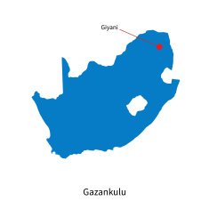 Detailed vector map of Gazankulu and capital city Giyani N2