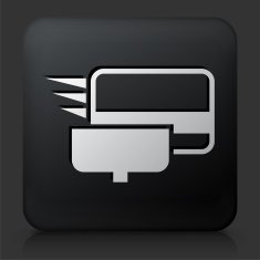 Black Square Button with Swipping Credit Card
