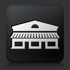 Black Square Button with Store Icon N2