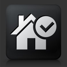 Black Square Button with Approved House