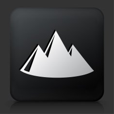 Black Square Button with Mountain Icon N2