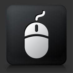 Black Square Button with Computer Mouse Icon N12