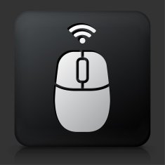 Black Square Button with Computer Mouse Icon N13