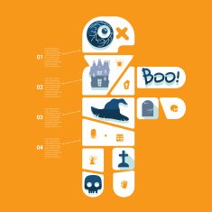 Halloween flat infographic N159