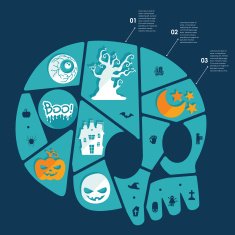 Halloween flat infographic N161