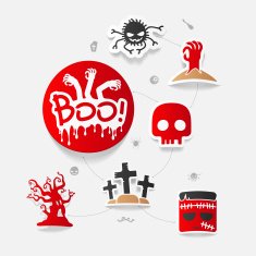 Halloween flat infographic N167