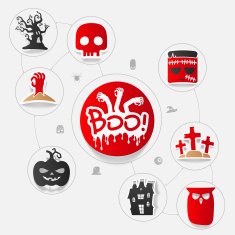 Halloween flat infographic N170