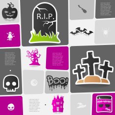 Halloween flat infographic N183
