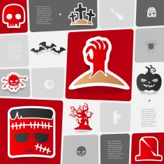 Halloween flat infographic N184