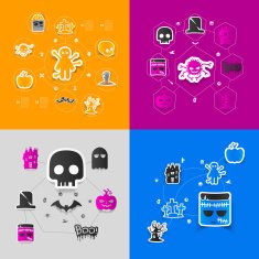 Halloween flat infographic N187