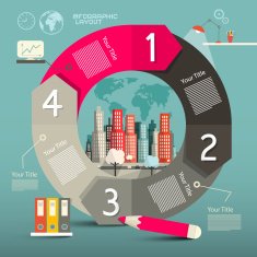 Infographics Vector Template - Layout with City
