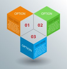 Abstract 3D Infographics Cubic shapes Vector illustration