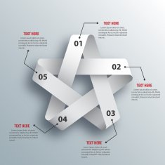 Abstract 3D Paper Infographics Star shape Vector illustration