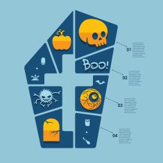 Halloween flat infographic N195