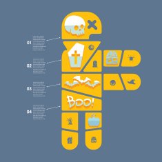 Halloween flat infographic N199