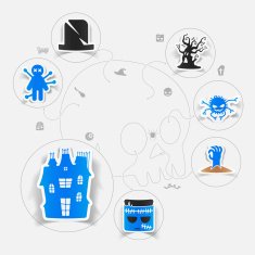 Halloween flat infographic N203