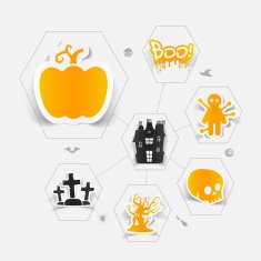 Halloween flat infographic N206
