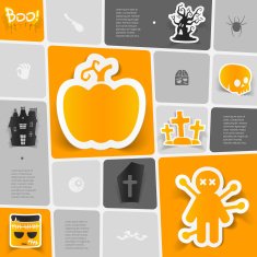 Halloween flat infographic N215