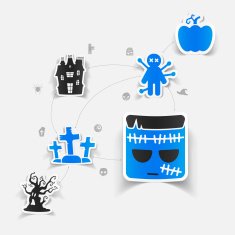 Halloween flat infographic N220