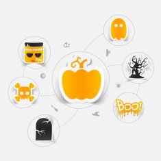 Halloween flat infographic N224