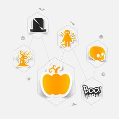 Halloween flat infographic N226