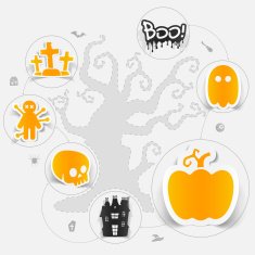Halloween flat infographic N230