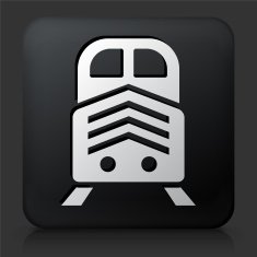 Black Square Button with Train N2