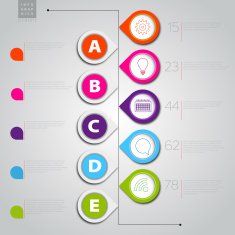 Infographic template with pointers and icons - vector