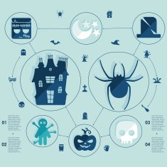 Halloween flat infographic N236
