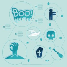 Halloween flat infographic N239