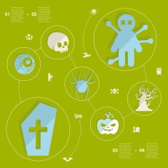Halloween flat infographic N242