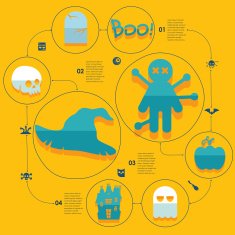 Halloween flat infographic N243