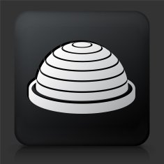 Black Square Button with Balance Ball Icon