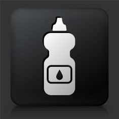 Black Square Button with Water Bottle N2