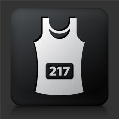 Black Square Button with Sleeveless Jersey
