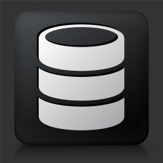 Black Square Button with Barrel Icon