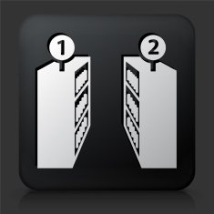 Black Square Button with Food Aisle
