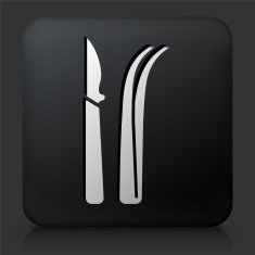 Black Square Button with Disection Tools
