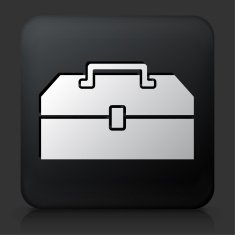Black Square Button with Tool Box